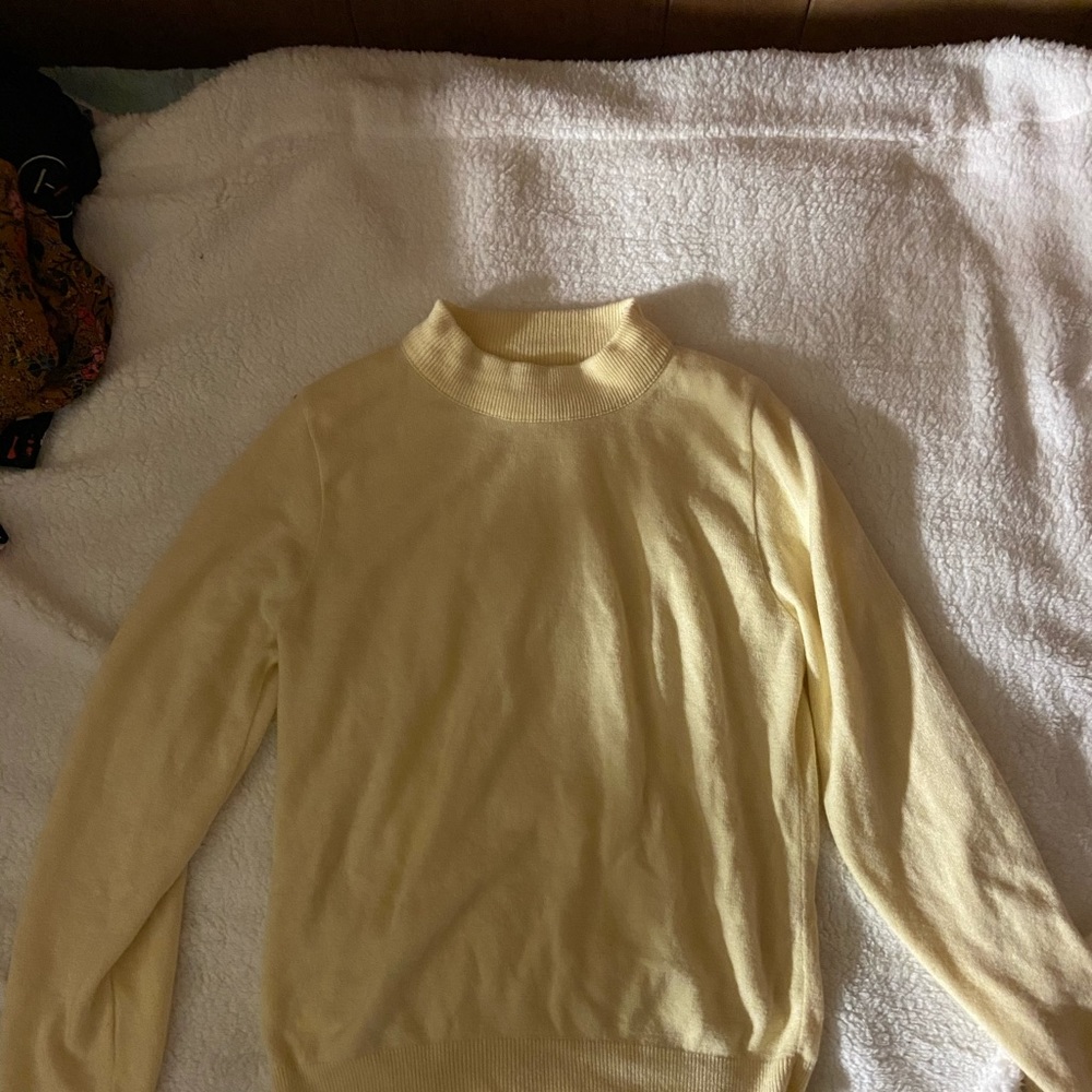 Soft Pale Yellow Turtle Neck